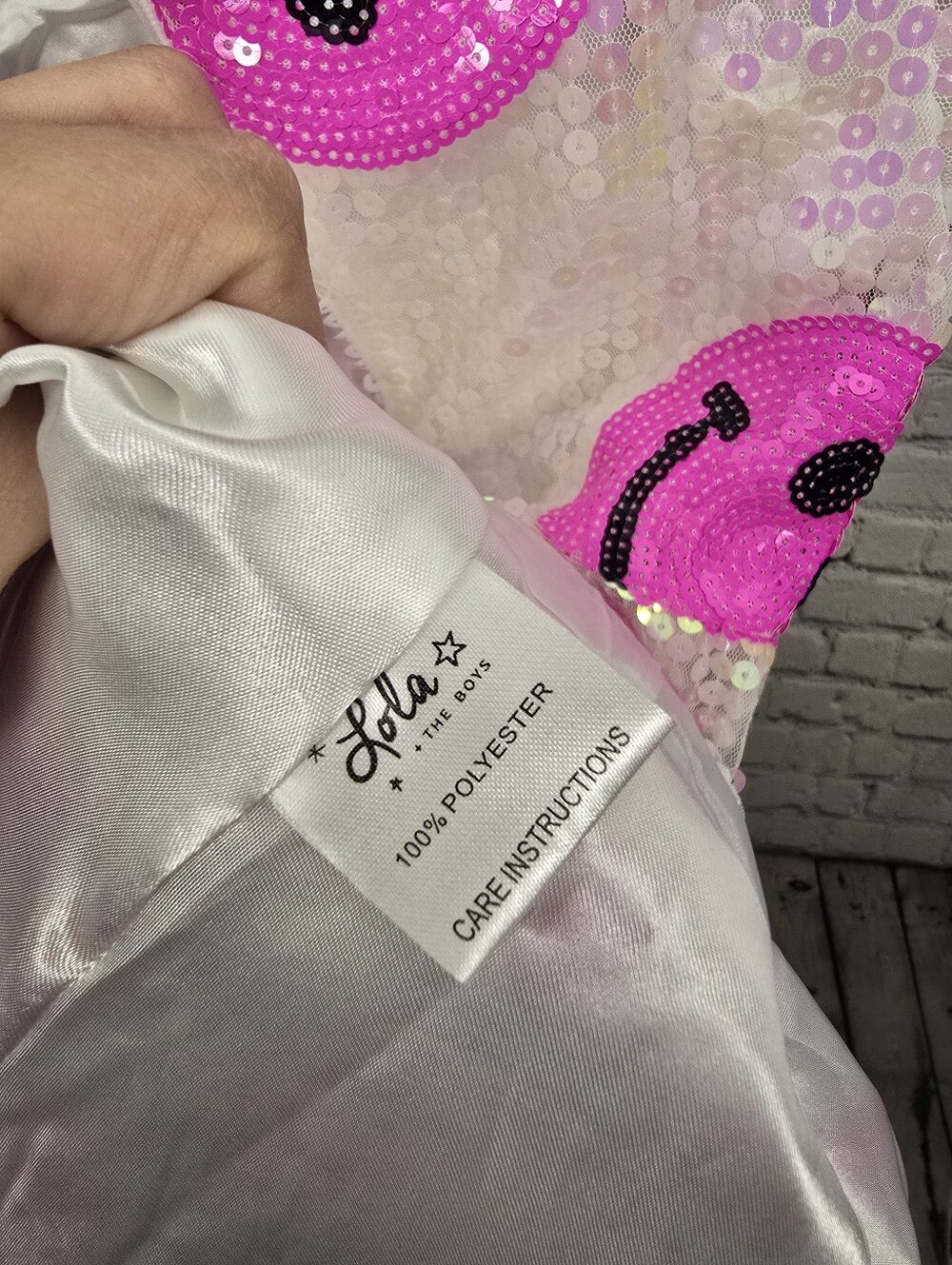 Lola + The Boys - Girls Pinkie Happy Emoji Dress - Picture 8 of 8